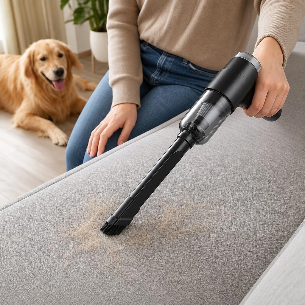 ZUMBRA quitando pelo de mascota del sofá